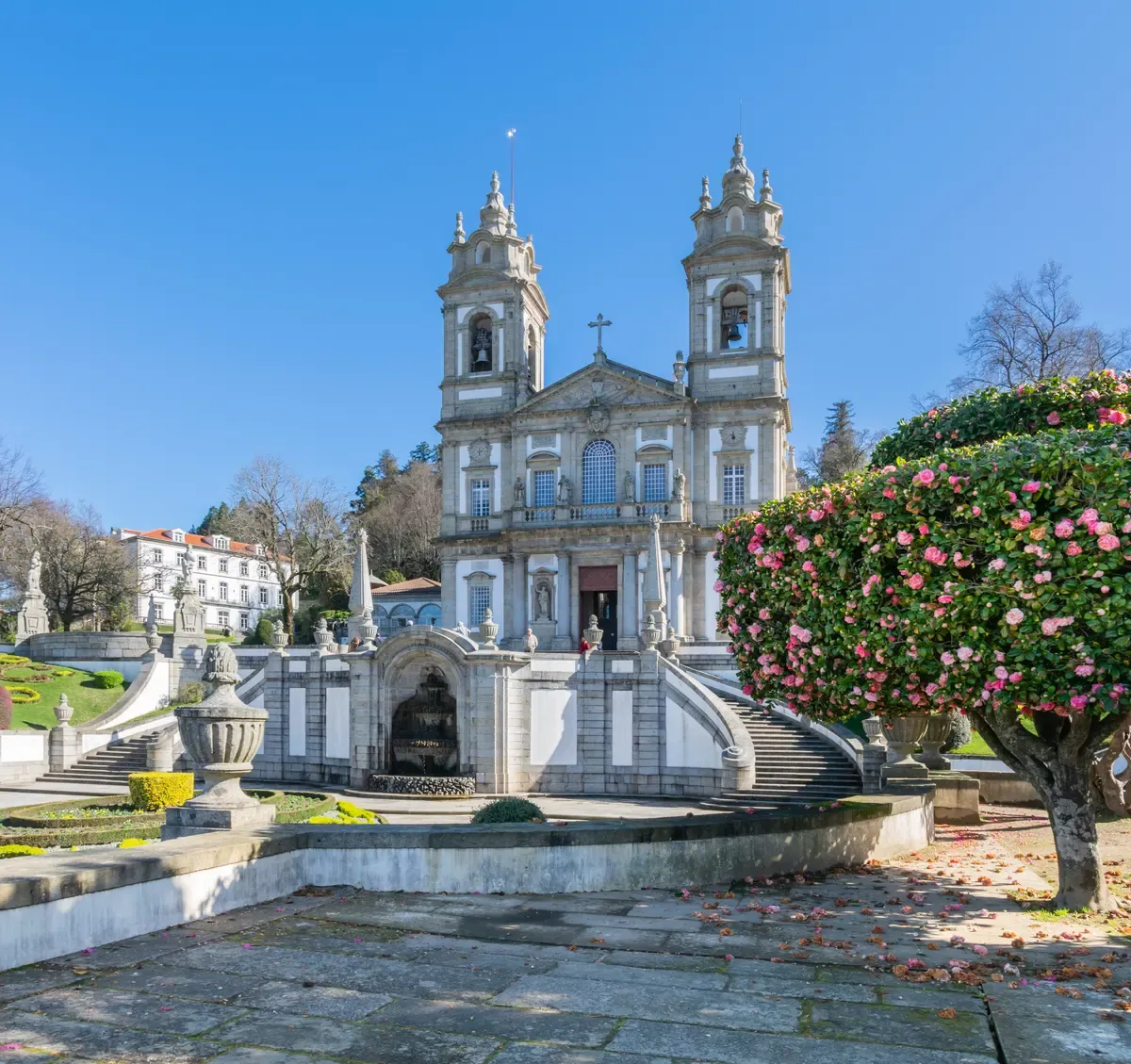 The twin-towered church of Bom Jesus do Monte above Braga, a day trip from Porto by train