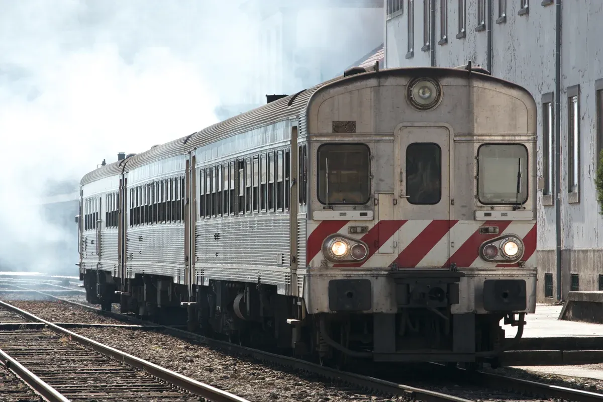 Regional train at Régua station on the Douro line, a train Douro Valley wine tour from Porto